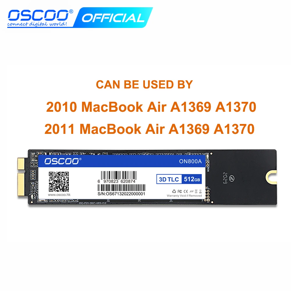 Oscoo Hard Disk Ssd 256Gb 512Gb 1T Sata3 Ssd Per Macbook Air 2010 2011 A1369 A1370 Aggiornamento Capacità Ssd Hard Disk Apple Macbook