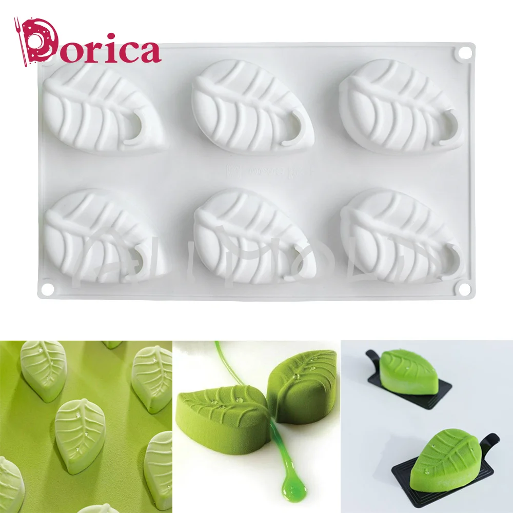 

6 Holes Leaf Chocolate Mousse Mold Silicone Cake Mould Soap Mould Fondant Kitchen Cake Decorating Tools Baking Accessories