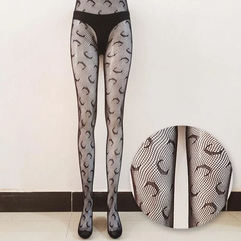 Women Breathable Thin Section Long Socks Nightclub Black Silk Lolita Pantyhose Sexy Tights Knee High Stocking Fishnet Girls Gift