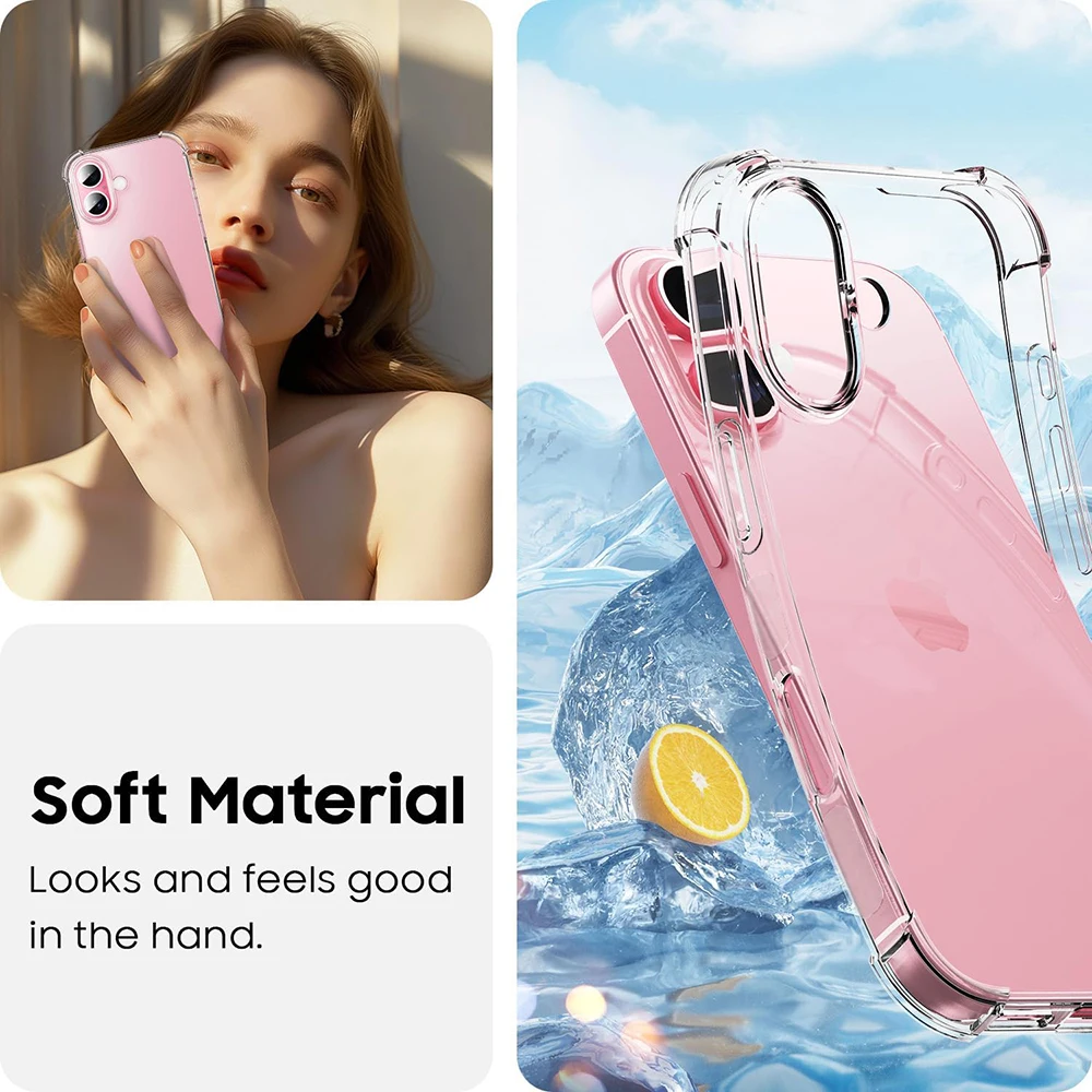 Shockproof Silicone Soft Case - Ultra Thin Clear Back Cover & Slim Shell