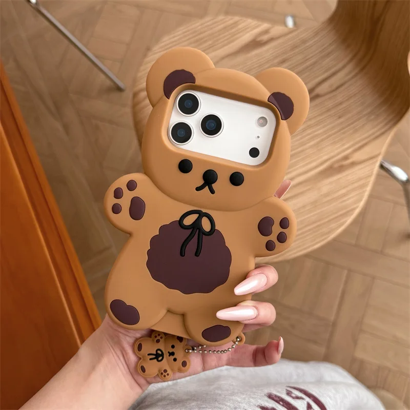 3D Cartoon Bear Silicone iPhone Case – Shockproof Cover — detail image 7