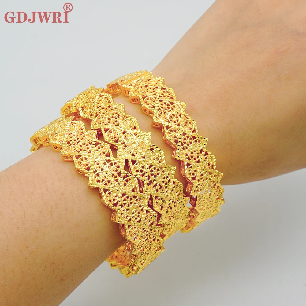 Luxury Indian Dubai Gold Color Bangles For Women Girls Ethiopian African Wedding Bangle&Bracelet Bijoux français Jewellry