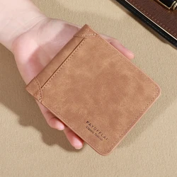 Vintage Matte Leather Men's Tri - fold Wallet - Coffee with Multi - Card Slots, Money Clip, and Eyelet Detail (Brown)