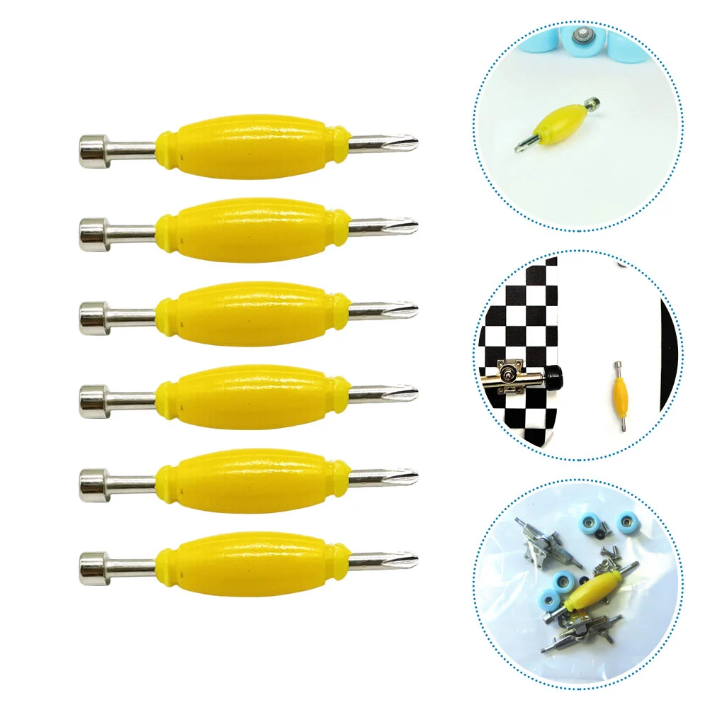 

6Pcs Fingertip Board Screwdriver Mini Screwdriver Double Head Screwdriver Metal Screwdrivers