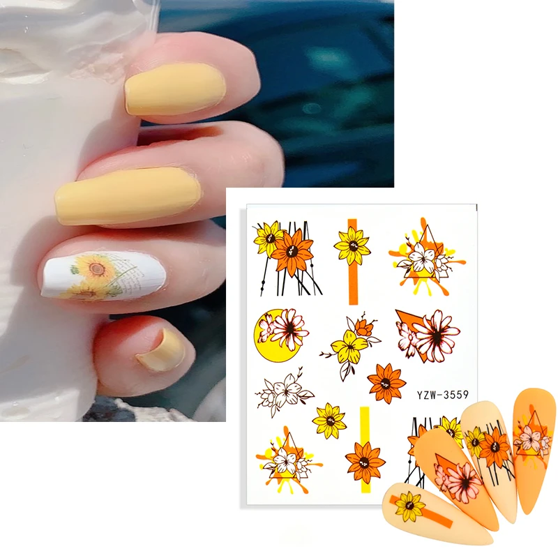 New Fashion Daisy Nail Art Sticker Decorazione Manicure Design Flower Sticker Decal Beautiful Chrysanthemum Nail Art Decal Nails