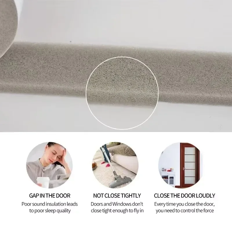 Foam Window Sealing Strips Windproof Sound-Proof Door Weather Stripping Dustproof Self-adhesive Tape Door Seam Sealing Strip