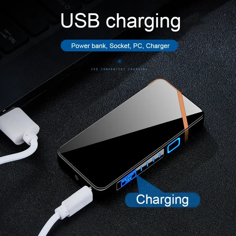 2025 New Laser Electric Lighter Rechargeable Pocket Plasma Lighter Windproof Type-C Portable Electronic