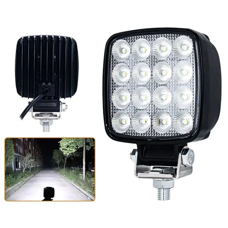 원하는 굴삭기 트랙터 투광등 LED 사각 포크리프트 헤비듀티 오프로드 12V 24V 6240LM 농업용 차량 1