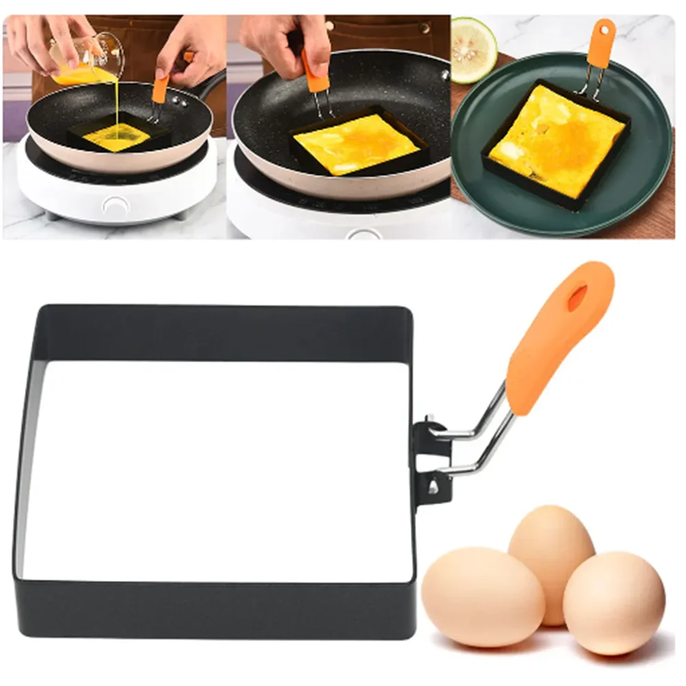Stainless Steel Egg Fried Ring Non-stick Square Pancake Mold Muffins Omelet Maker Frying Egg Cooking Tool Kitchen Accessories egg beater