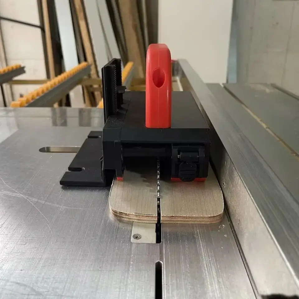 Table Saw Push Block With Adjustable Clamp - T-Track Compatible, Aluminum Build For Safety & Precision Cuts