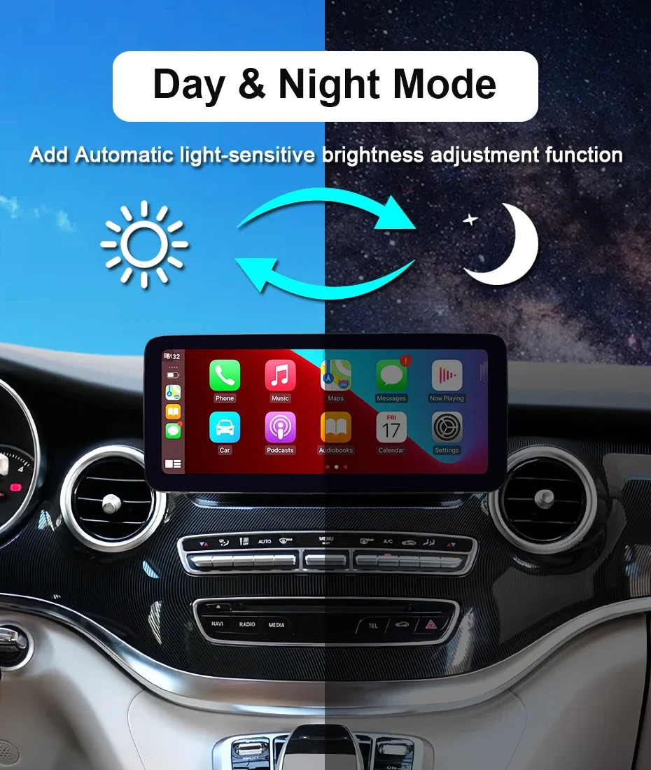 12,5 "Multimedia Touchscreen Drahtlose Carplay Android Auto Auto Radio GPS Für Mercedes Benz V-Klasse W447 639 NTG 5,0 2015-2017 – Detail 17