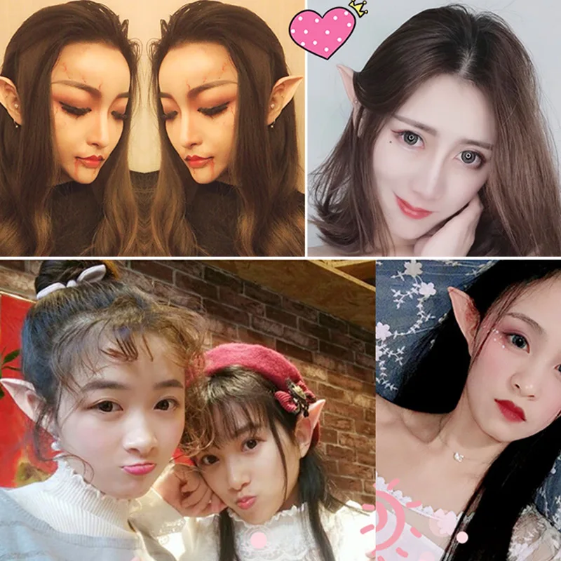 Ear Accessories Elf Ears False Soft Pointed Angel Fairy Costume Gift For Halloween Party Cosplay 2pcs