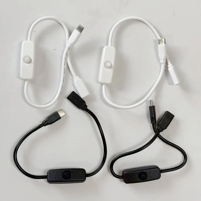온/오프 스위치 버튼이 있는 USB C 케이블, C형 남성-여성 커넥터, C형 ..