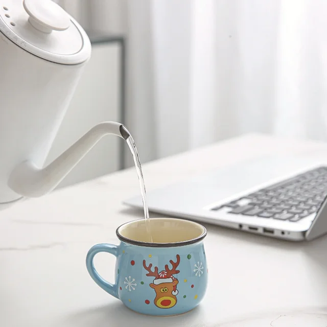 150ML Ceramic Christmas Cup Cartoon Santa Style Cute Elk Mousse Cup Breakfast Water Drinking Tools Coffee Milk Mug for Household 3