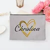 Personalized Makeup Bag Bridesmaid Custom Name Holiday Wedding Bachelorette Party Gifts Canvas Monogram Cosmetic Zipper Pouch 6