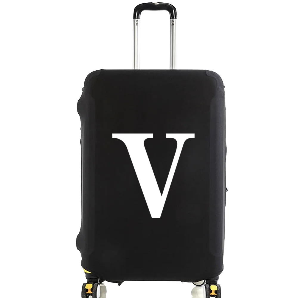 thumbnail image 1 of Funda de equipaje unisex de 18 a 32 pulgadas con diseño de letras blancas a la moda, maleta con ruedas, bolsas antipolvo elásticas, accesorios de viaje, 1 of 5