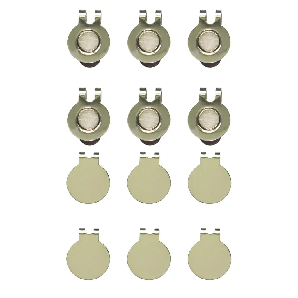 Pack of 6 Magnetic Hat Clips for Metal Golf Ball Marker Training Aid Magnet