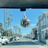 Disco Ball Car Pendant Rear View Mirror Hanging Ornament for Auto Window Retro Groovy Car Decoration Bling Charms Accessories 1