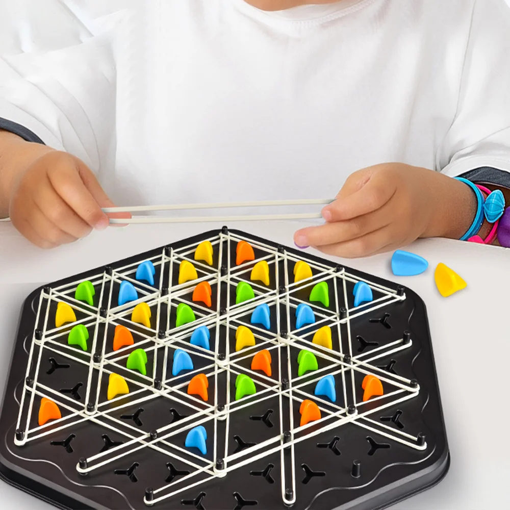 New Triangle Chain Rubber Band Chess Desktop Puzzle Game, Family Parent-child Interaction Game, Exercise Logic Puzzle Baby Toys 5