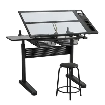 Adjustable Glass Drafting Desk 1