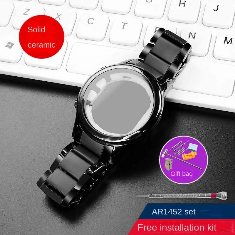 Premium Ceramic Watchband with Folding Buckle - Men's Strap 22mm/24mm