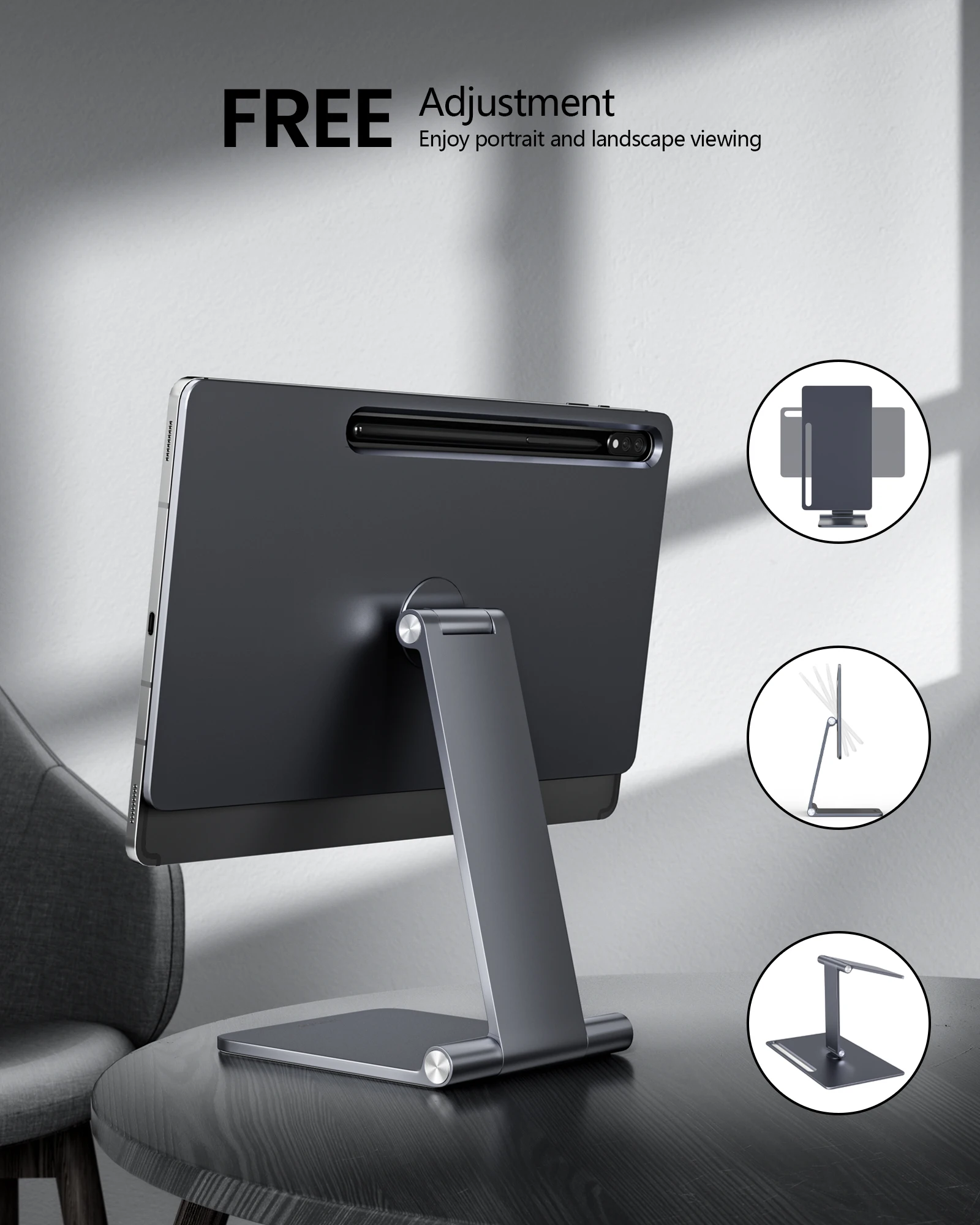 Lululook-磁気タブレットスタンド,調整可能なデスクスタンド,Samsung