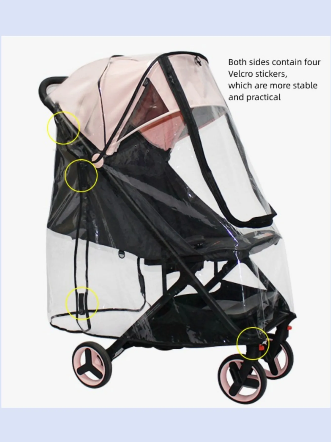 Universal baby stroller plastic rain cover and windproof rain cover, lightweight waterproof and weatherproof transparent umbrella, stroller accessories, stroller rain cover