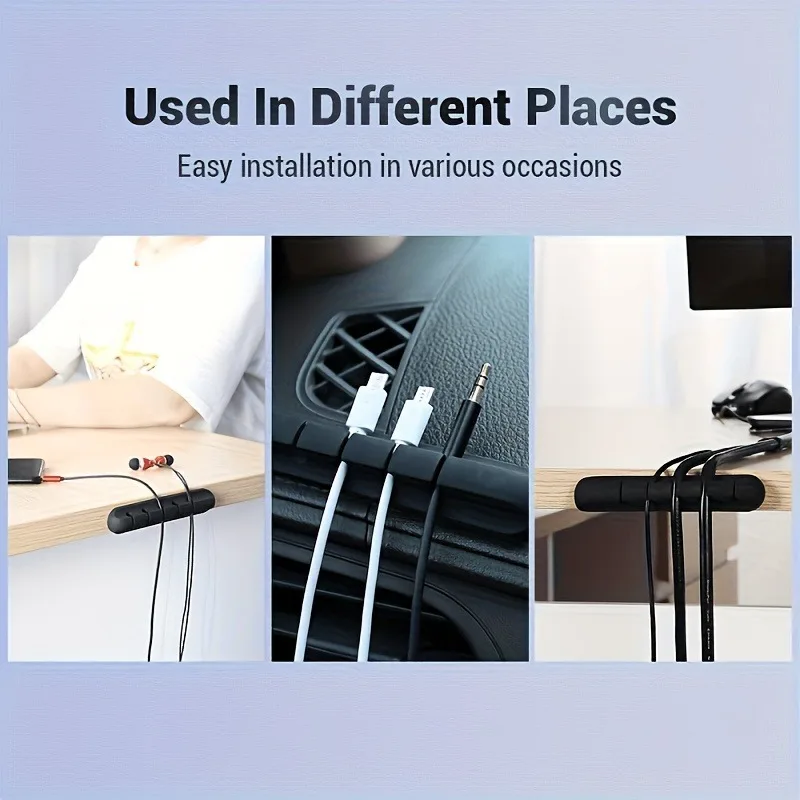 Multi-Groove Cable Organizer for Easy Wire Management, Ideal for Desktops, Homes, Offices, and Bedside Tables