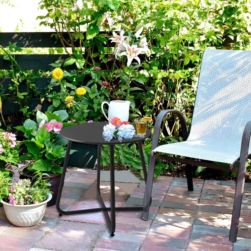 

Outdoor Tables，Waterproof circular portable garden balcony, courtyard, outdoor and indoor end tables Outdoor Tables