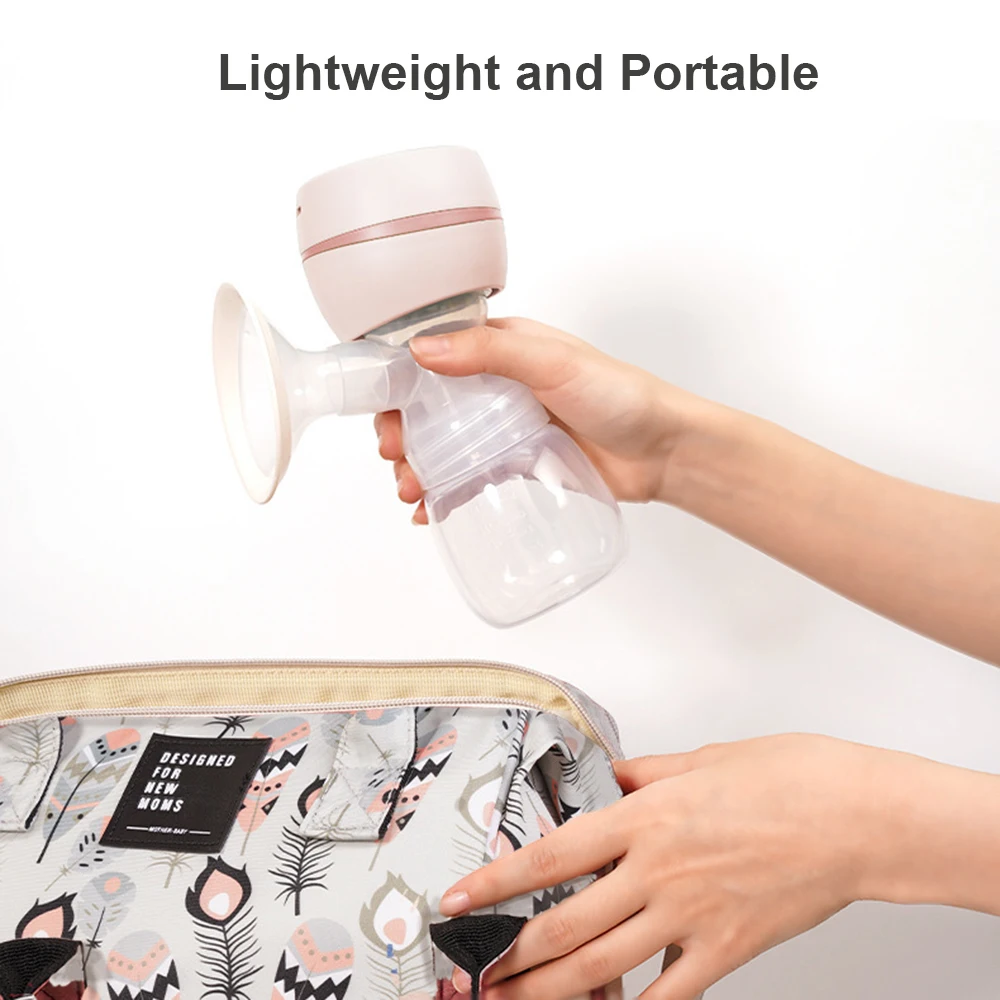Portable Integrated Electric Breast Pump with LED Screen for Breastfeeding 3 Modes 9 Suction Level Low Noise 180ml Milk Bottle
