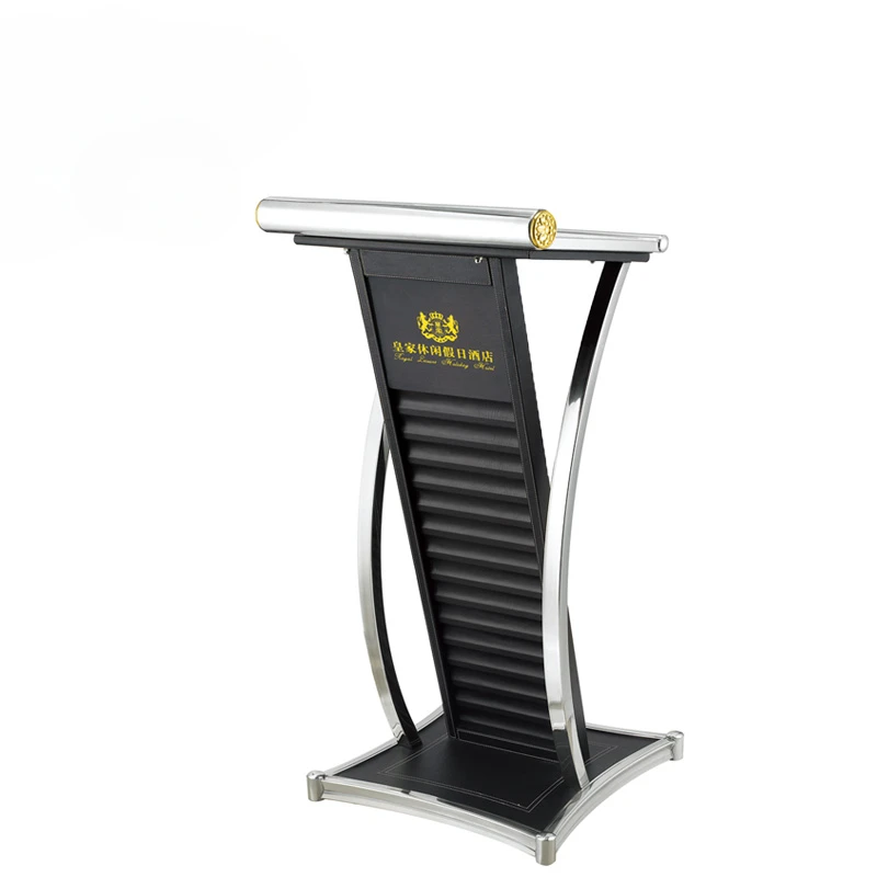 

Wholesale hotel black metal rostrum lectern church pulpit podium