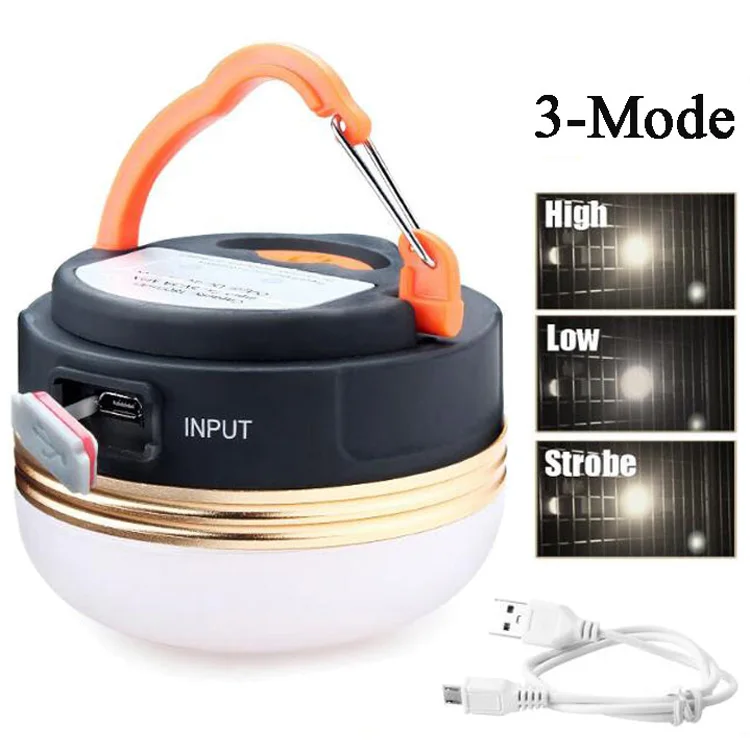 Camping Light Camping Lamp Camping Lantern 300Lumens 3W LED Outdoor Mini Waterproof USB Rechargeable
