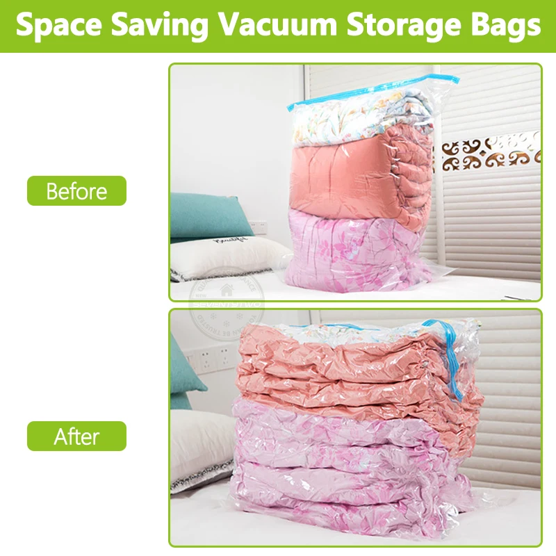 8 Pack Vacuum Storage Bags Blue Space Saver, Jumbo Cube Extra