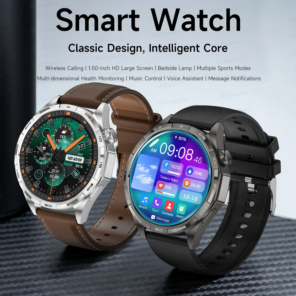 GUHUAVMI Watch 6 Pro Bluetooth Call Smartwatch 1.50'' AMOLED GPS motion trajectory Heart Rate Outdoor Sports GT Smart Watch men