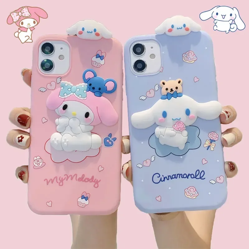 

Kawaii Sanrio My Melody Mobile Phone Case Cinnamoroll Girls Cartoon Anti Fall Shockproof Back Cover for Samsung S23 22 21