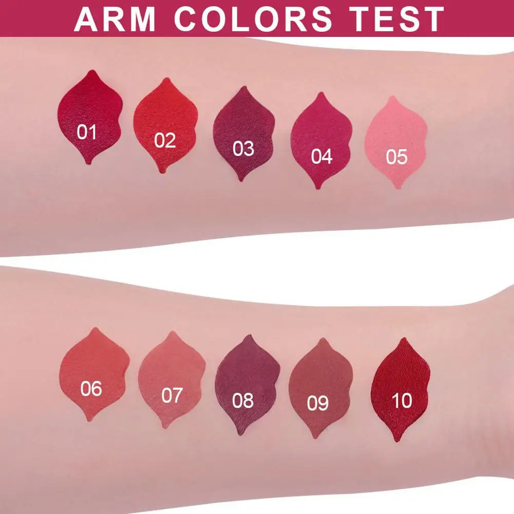 10 Color Lip Shape Matte Lipstick Waterproof Lasting Long Lasting Sexy Velvet Nude Lipsticks Lip Gloss Woman Cosmetics Wholesale