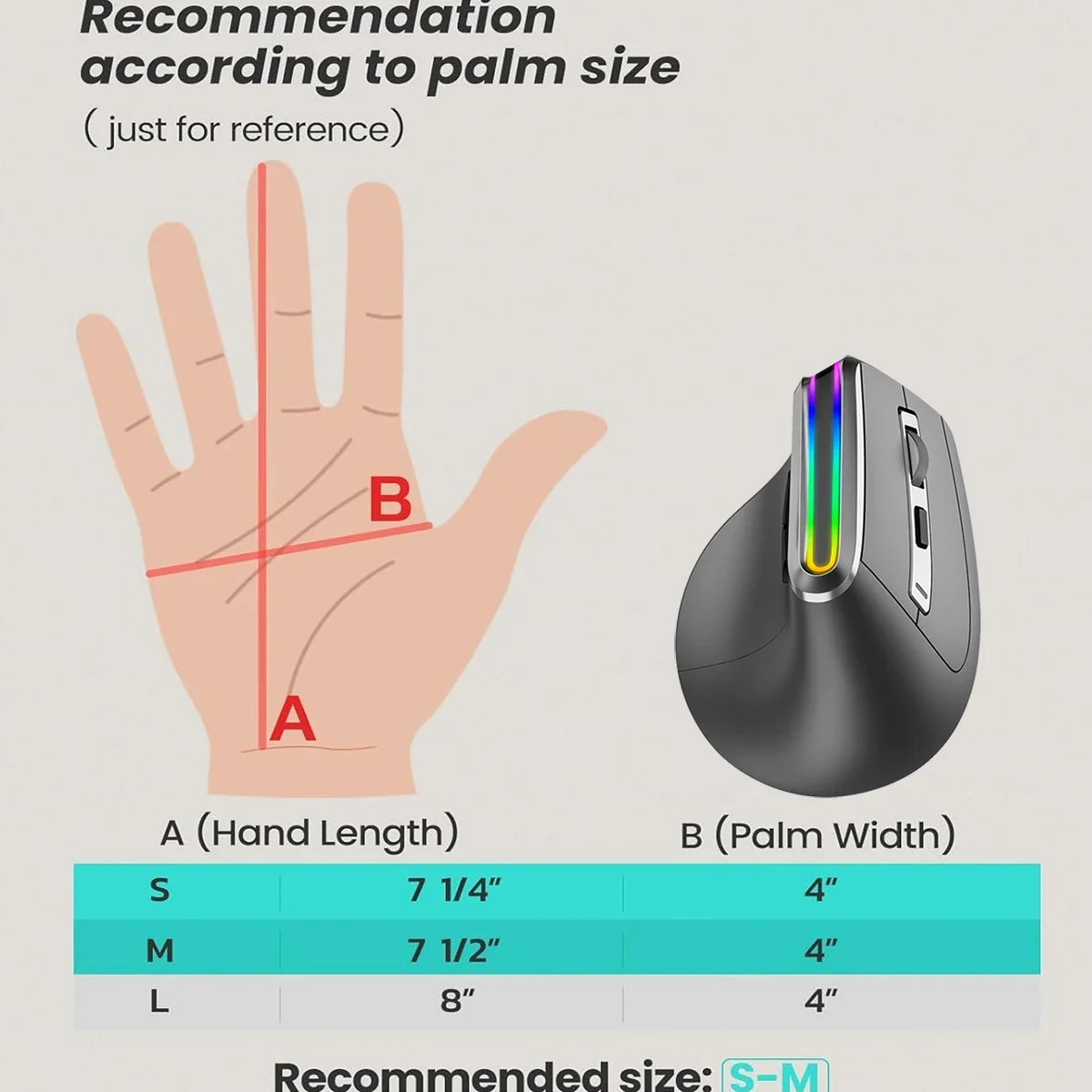 8D RGB Backlit Dual Mode Wireless Bluetooth Ergonomic Mouse Computer Mice Rechargeable Vertical Mouse Wireless for PC Tablet