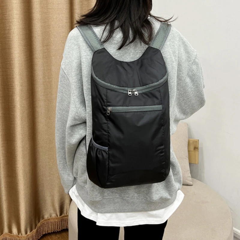 

Women's Outdoor Portable Foldable Skin Bags Double Shoulder Lightweight Sports Backpack Travel Bag Gift Book Bags for Ladies