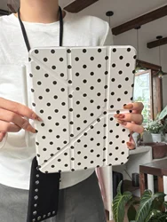 Korean INS Polka Dots Minimalist Tablet Case - Stylish and Modern Design - iPad Air(2019)10.5in (White)