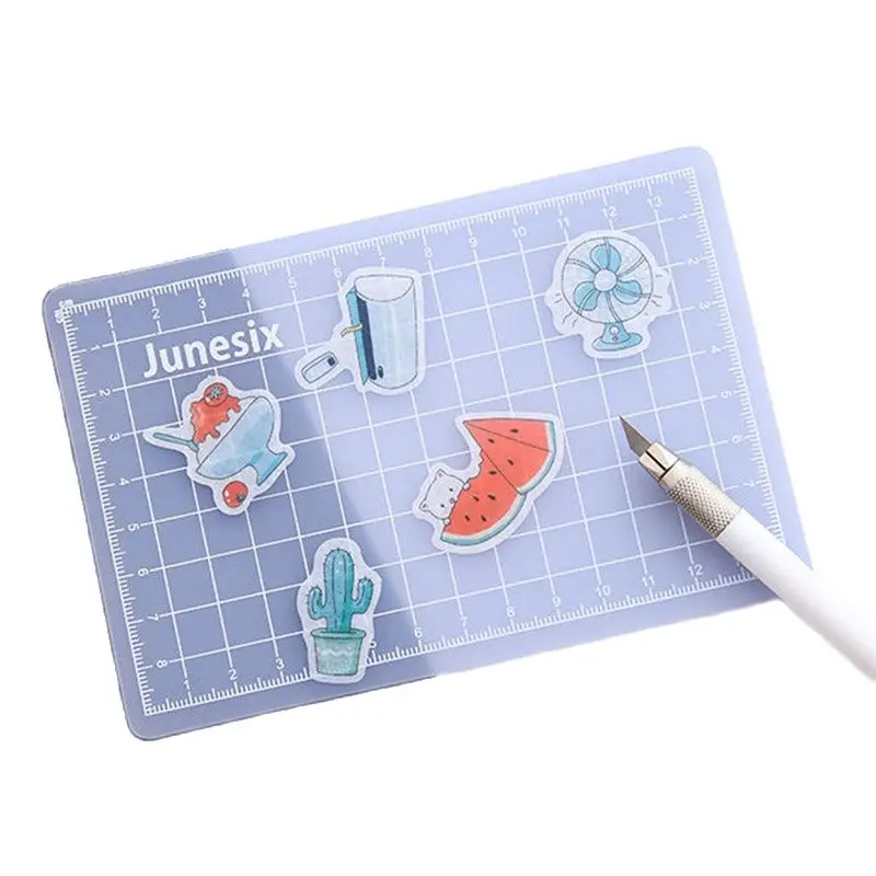 

A5 Size Double-Sided Self-Healing Translucent PVC Cutting Mat Rubber Stamp Patchwork Carving Pad Artist Manual Sculpture Board