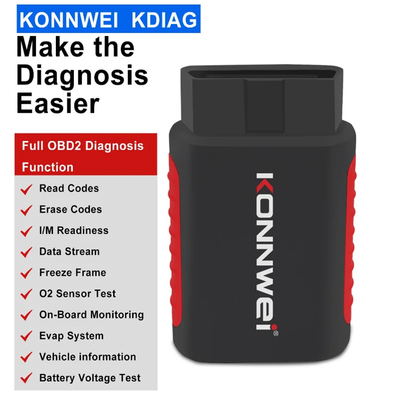 

KONNWEI KDIAG Full System Auto Scanner Reset SAS EPB Service Bluetooth 5.0 Code Reader Oil Reset Battery Match Serivce Car Tool