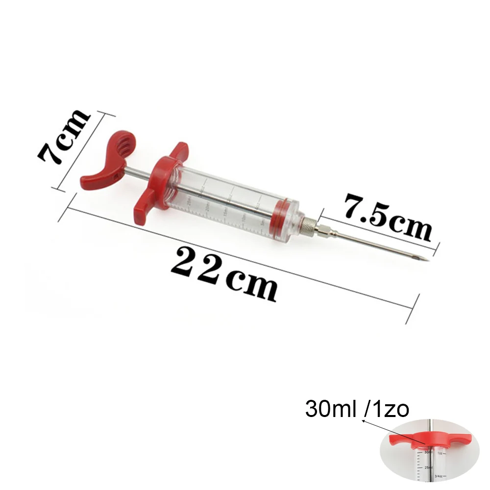 Food Grade PP Stainless Steel Needles Spice Syringe Set BBQ Meat Flavor Injector Kithen Sauce Marinade Syringe Accessory images - 6