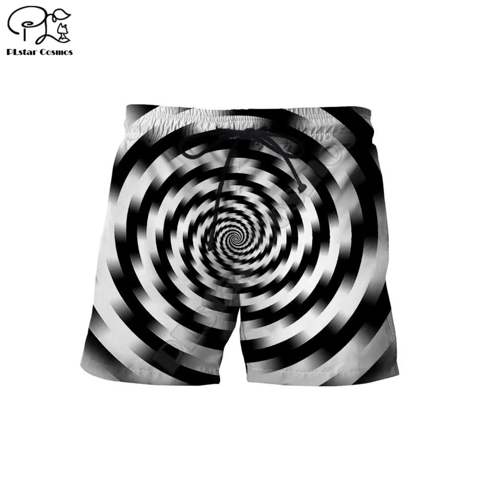 

PLstar Cosmos Illusion Hippie Beach Shorts 3D Printed Summer Casual Men Shorts Loose Quick Drying shorts