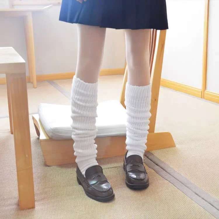 Cute JK Uniform Leg Warmers Korean Lolita Girls' Ins LONG Socks Girls Pile Up Sock Foot Warming Cover Calf Socks Cosplay Costume