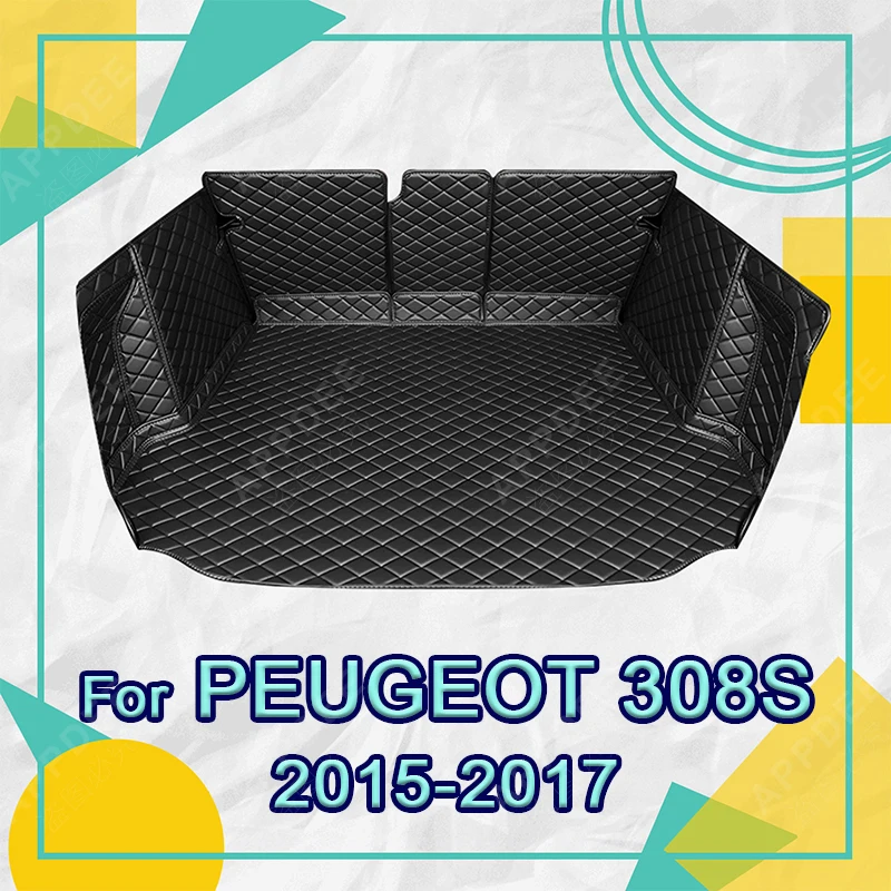 

Auto Full Coverage Trunk Mat For PEUGEOT 308S 2015 2016 2017 Car Boot Cover Pad Cargo Liner Interior Protector Accessories