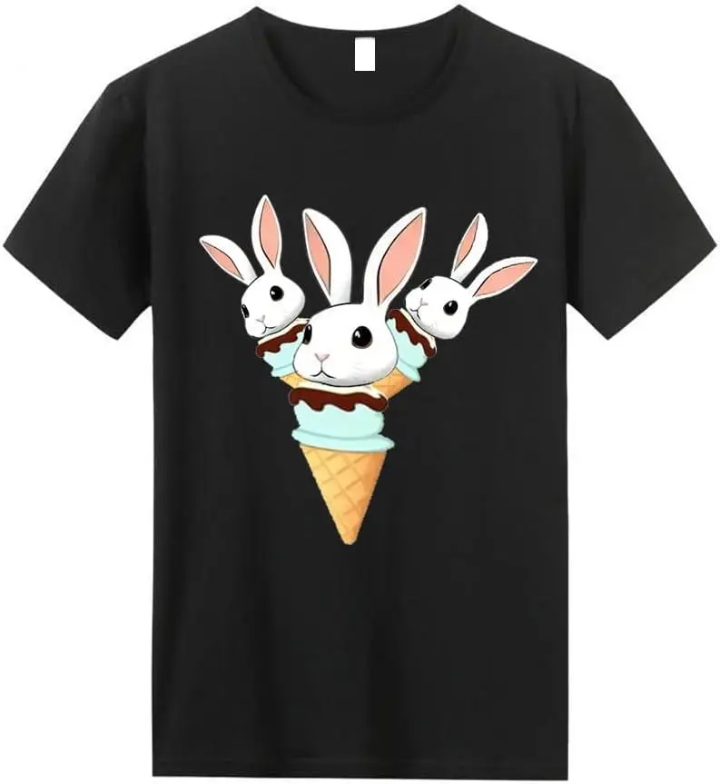 

Ice RABIT Bunny Shirt Tee Cotton Graphic T Shirts Short Sleeve Top for Teen Boys Mens