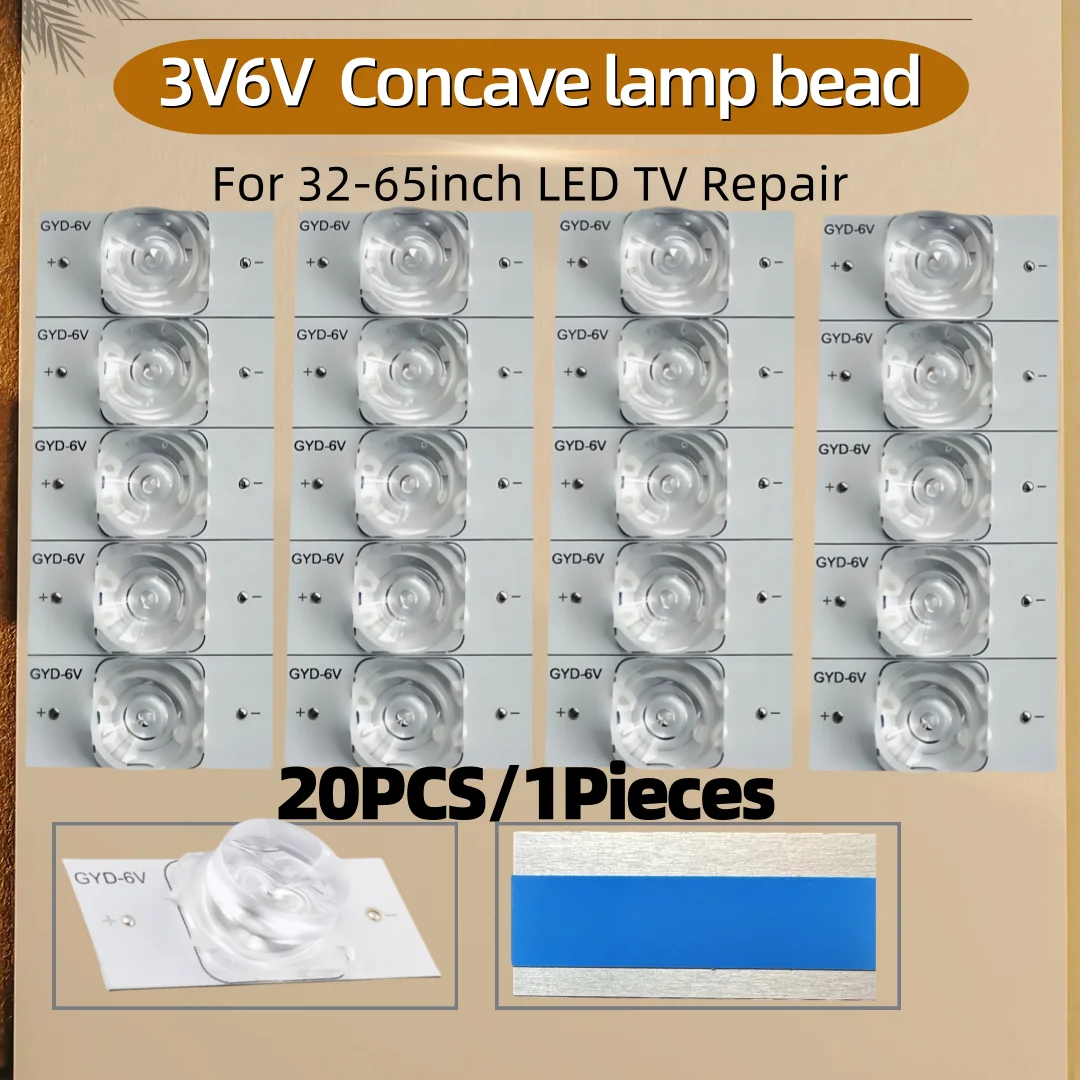 32-65인치 LED TV 백라이트 스트립 수리용 3V 6V SMD LED 20개,..