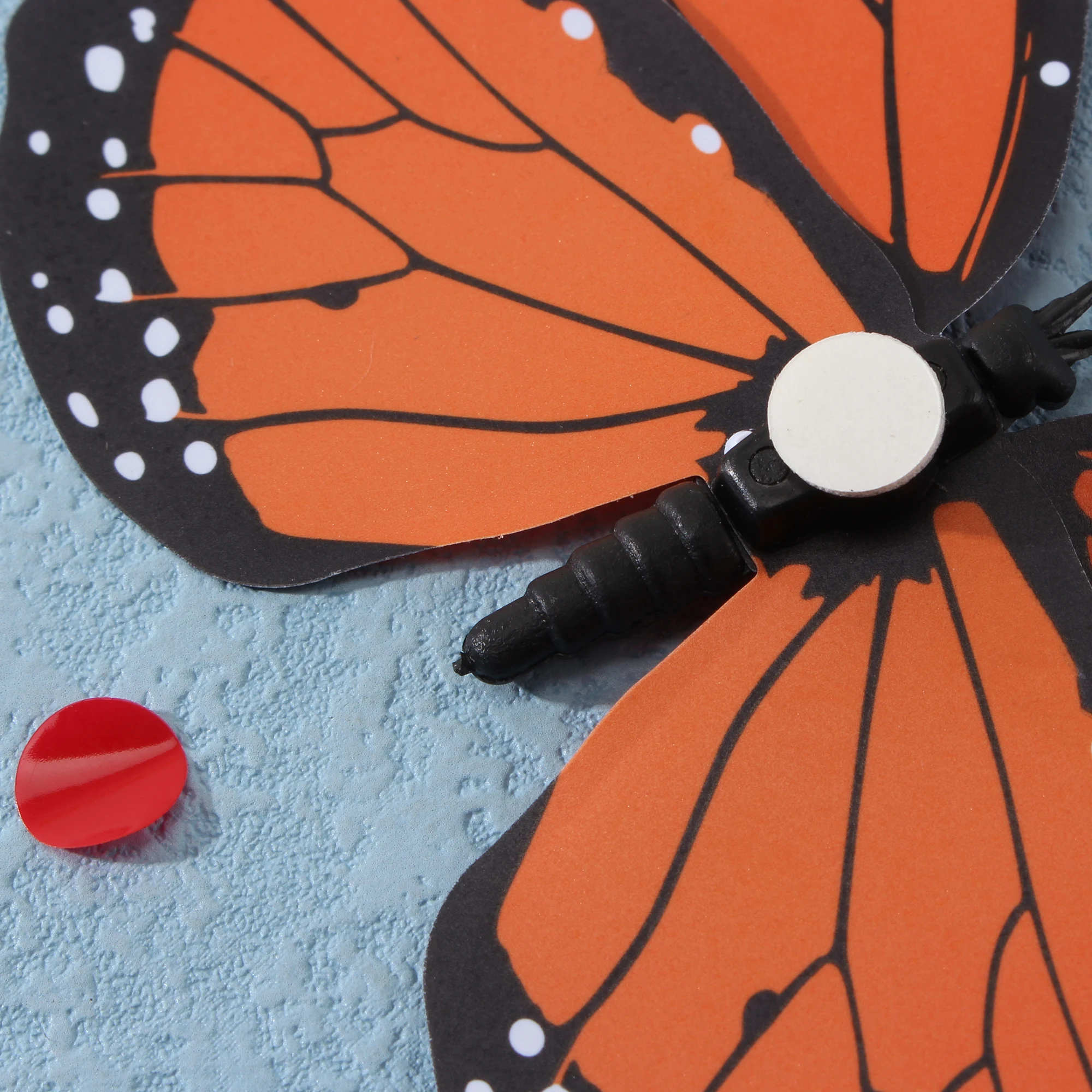 24 Farfalle Magnetiche 3D - Decorazione Arancione Per Frigorifero E Pareti - Foto 6