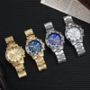 Men Business Watches Fashion Stainless Steel Band Male's Quartz Watch 5