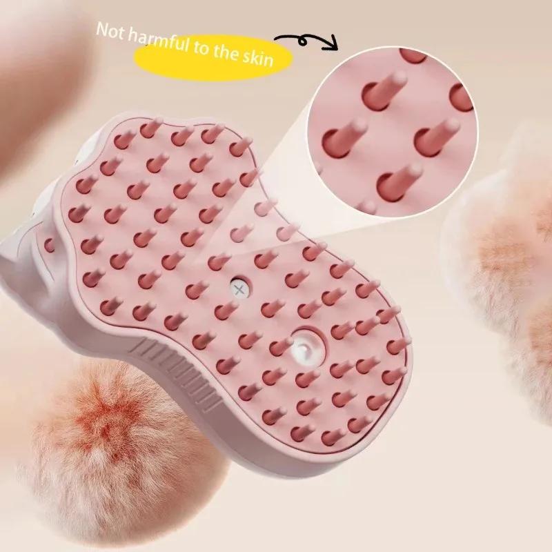 3 in 1 Steamy Pet Hair Brush Multifunction Steaming Grooming Brush Rechargeable Cat Mist Brush for Long/Short Hair Cats